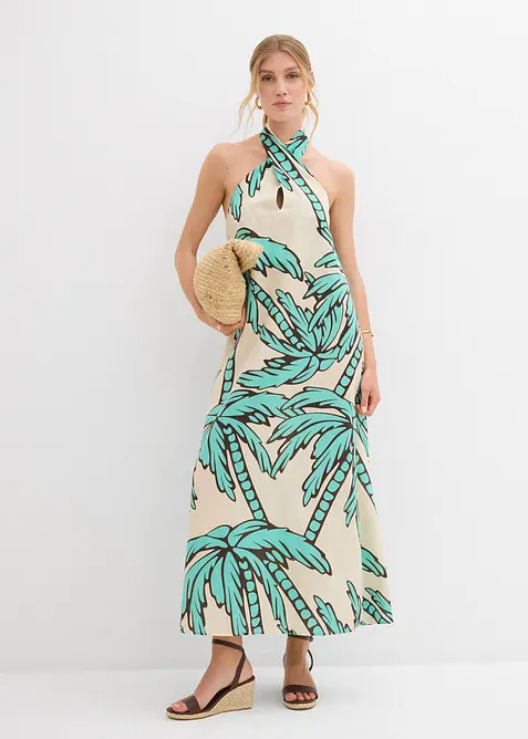 Neckholder-Kleid in A-Linie, bonprix