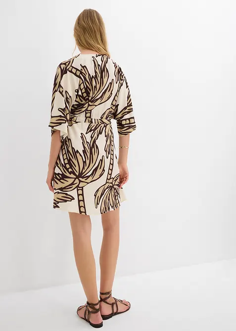 Minikleid mit Kimono-&Auml;rmeln aus flie&szlig;ender Viskose, bonprix