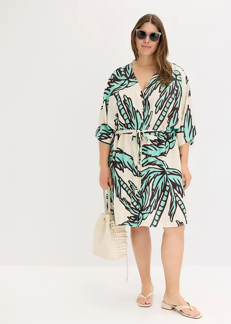 Robe courte en viscose fluide, manches kimono, bonprix