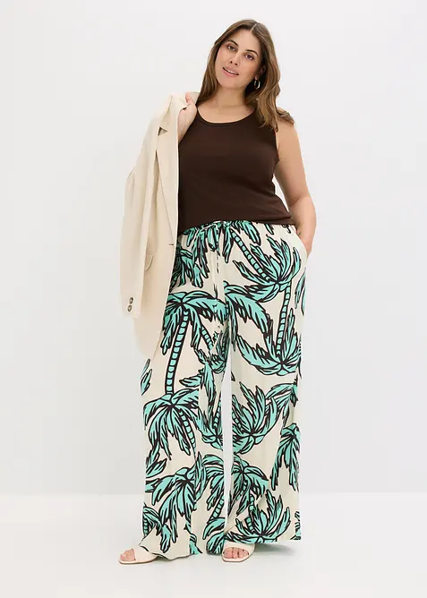 Pantalon large en viscose fluide, bonprix