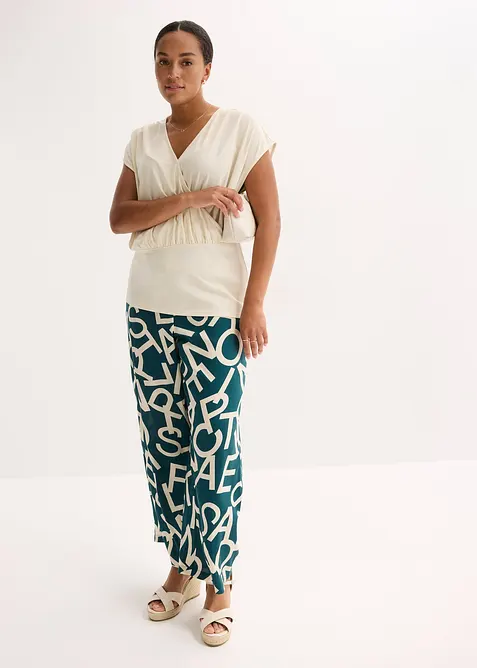 T-shirt cache-cœur en viscose mélangée, bonprix