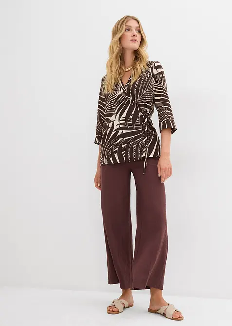 Kimono-Bluse in Leinenoptik, bonprix