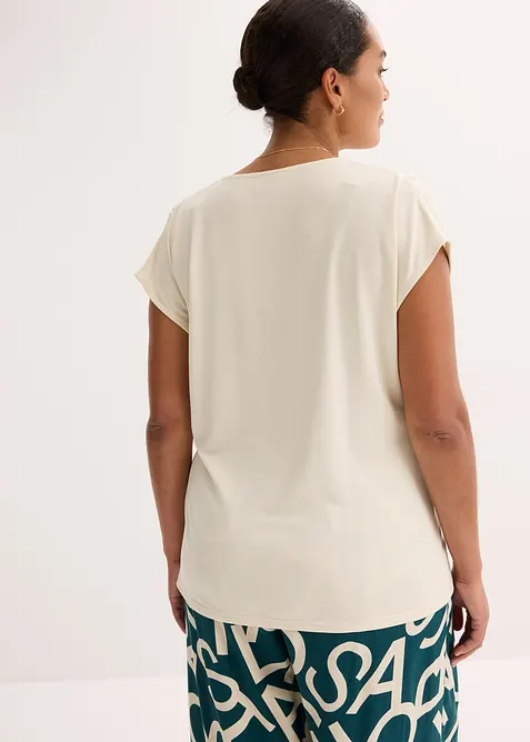 T-shirt cache-cœur en viscose mélangée, bonprix