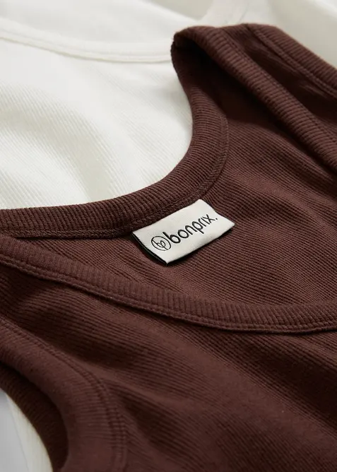 Ripp-Top mit Bio-Baumwolle (2er Pack), bonprix