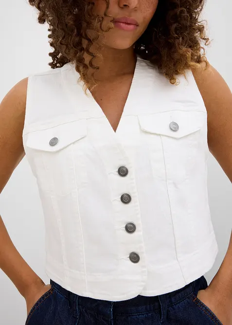 Gilet sans manches en jean extensible, bonprix