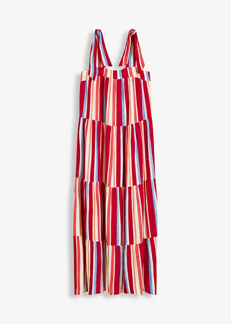 Robe rayée à bretelles en viscose texturée, bonprix