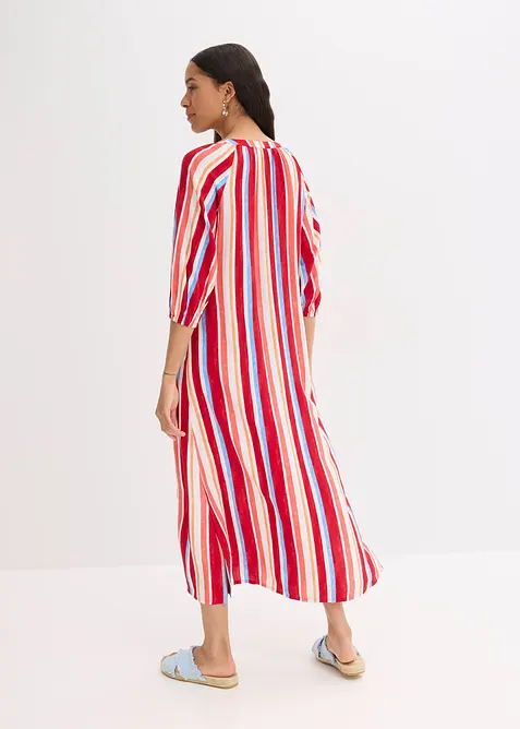 Robe caftan rayée en viscose texturée, bonprix