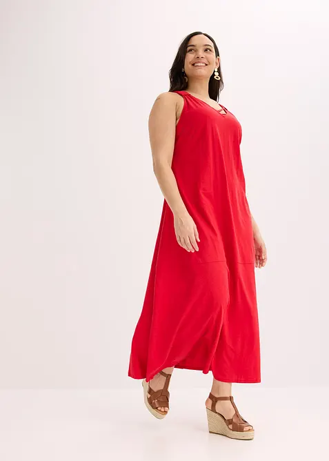 Robe longue 100% coton à bretelles, bonprix