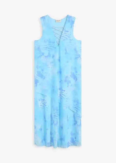 Midikleid mit Mesh und Glitzerschnürung, bonprix