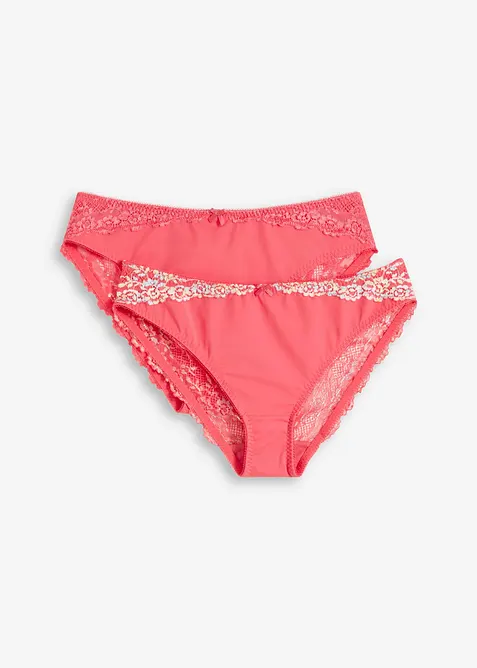 Lot de 2 slips &agrave; dentelle fine, bonprix