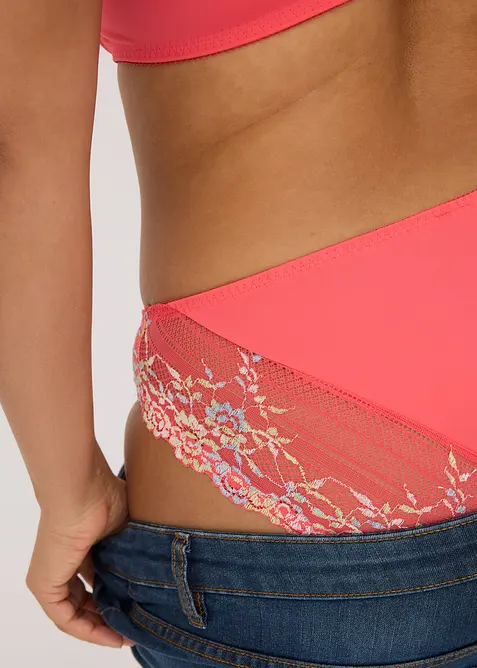 Lot de 2 slips &agrave; dentelle fine, bonprix