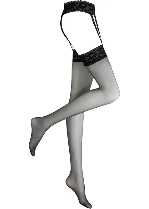 Bas porte-jarretelle 20den avec ceinture, bonprix