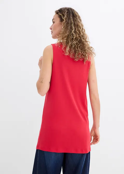 Long débardeur côtelé 100% coton, bonprix