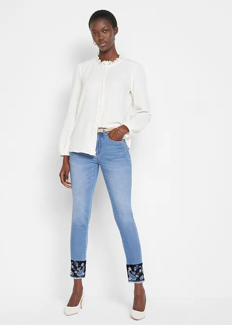 Jean slim extensible, taille mi-haute, bonprix