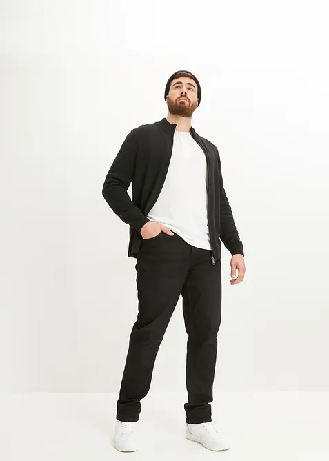 Strickjacke mit Stehkragen und recycelter Baumwolle, bonprix