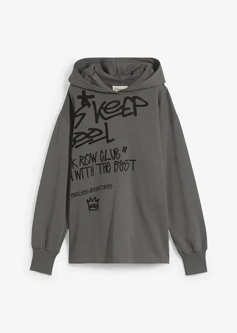 Hoodie mit Graffiti-Print aus reiner Bio-Baumwolle, bonprix