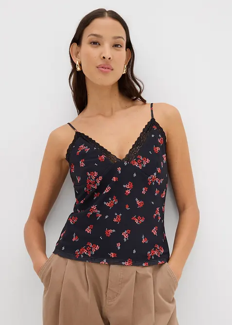 Spaghettitr&auml;ger-Top aus Mesh, bonprix