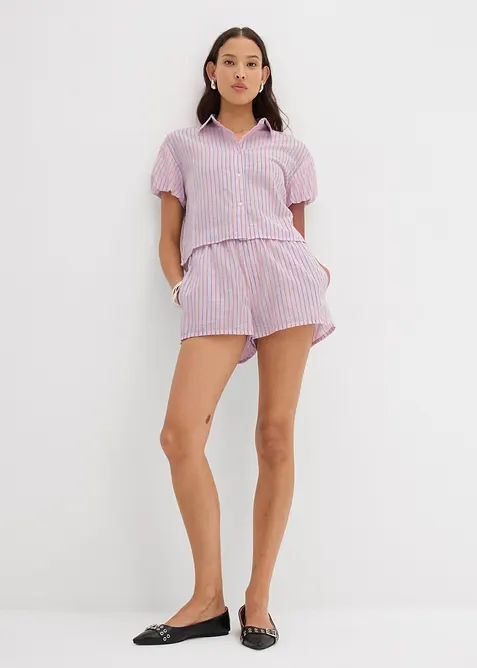 Kurzarmbluse aus reiner Baumwolle, bonprix