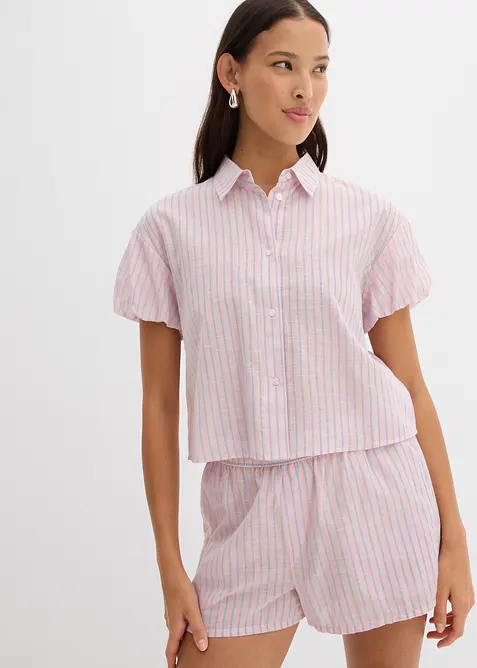 Kurzarmbluse aus reiner Baumwolle, bonprix