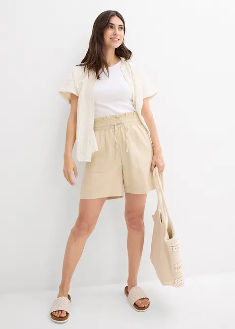 Short en lin mélangé, bonprix