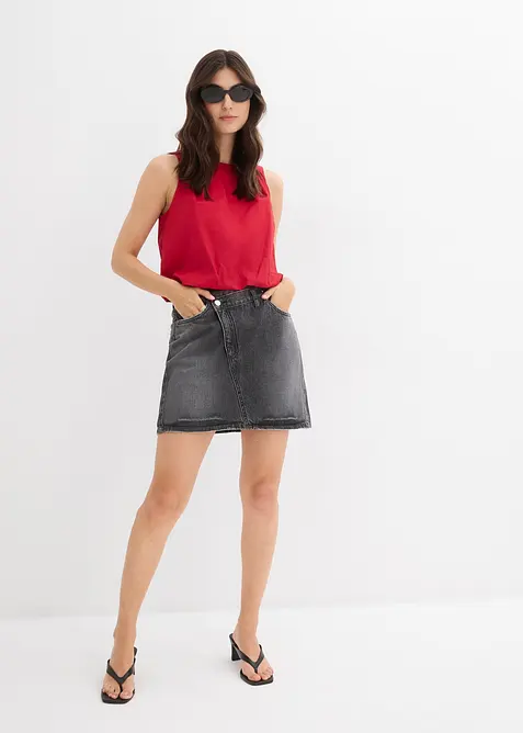 Jeansrock mit asymmetrischem Bund, bonprix