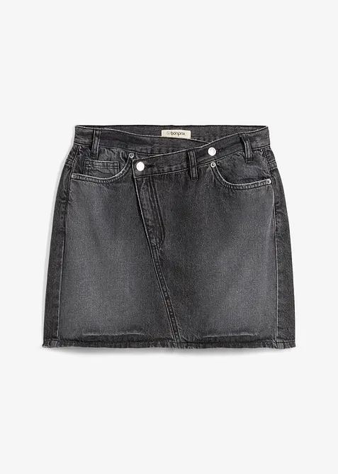 Jeansrock mit asymmetrischem Bund, bonprix