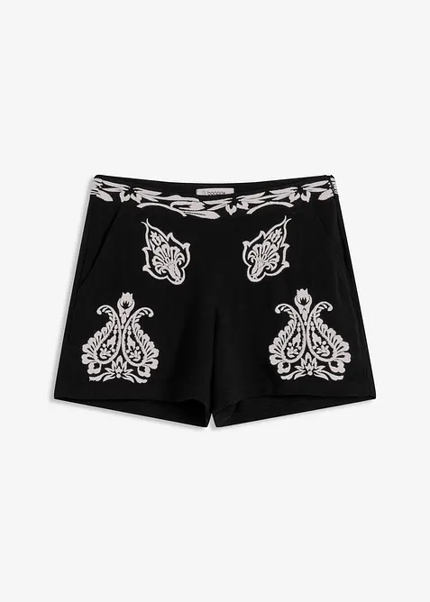 Shorts mit Stickerei aus softem Viskose Mix, bonprix