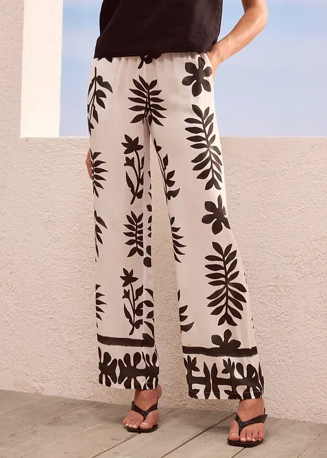 bedruckte Hose aus fließender Viskose, bonprix