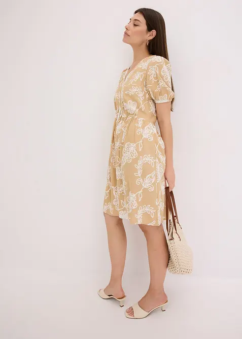 Tunika-Kleid mit Stickerei aus fließender Viskose, bonprix