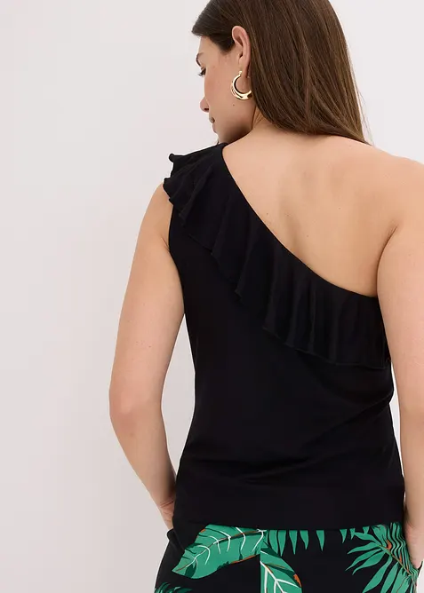 One-Shoulder-Top mit Volant aus softem Viskose-Mix, bonprix