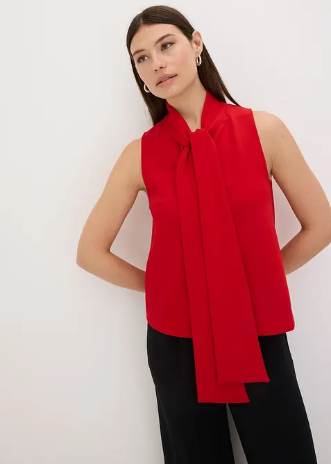 Top avec col à lavallière, bonprix