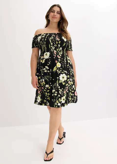 Carmen-Kleid aus softem Viskose-Mix, bonprix