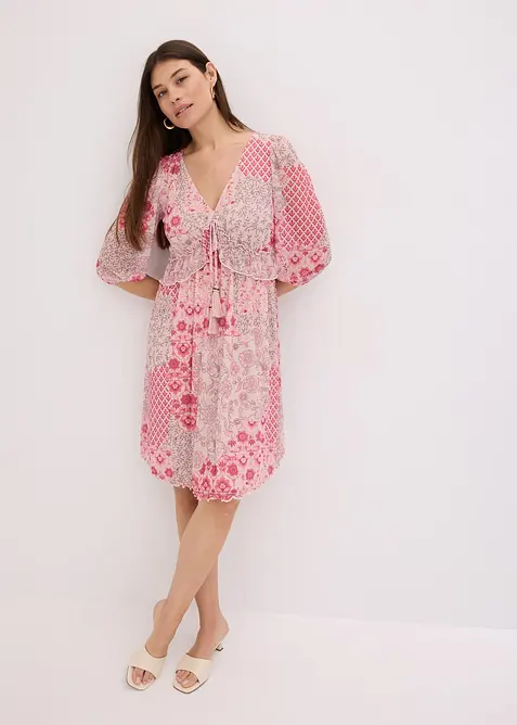 Robe-tunique en mesh imprimé, bonprix