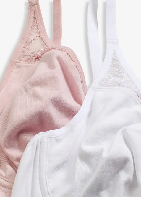 Lot de 2 soutiens-gorge avec armatures et coton doux, bonprix
