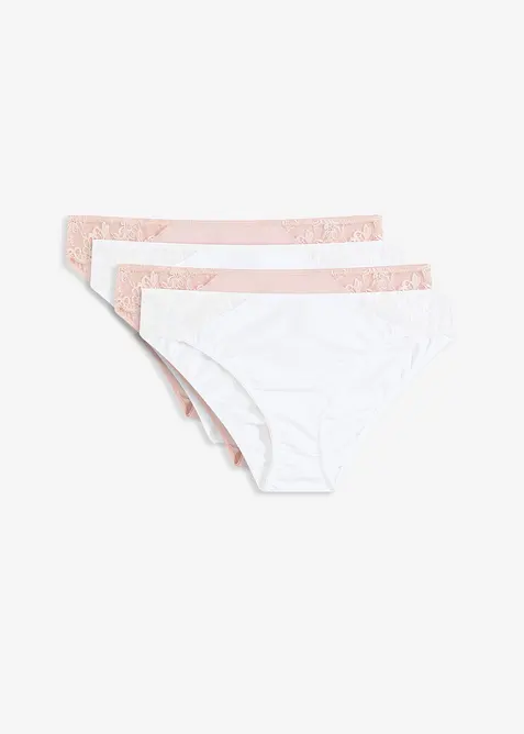 Lot de 4 slips avec dentelle, bonprix