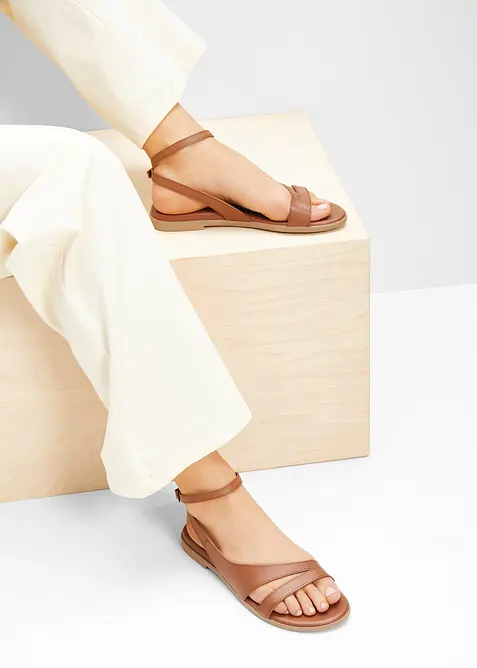 Sandales en cuir, bonprix