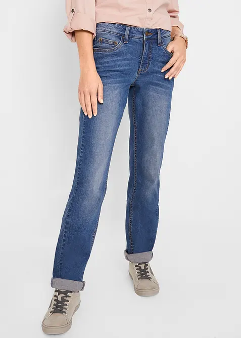 Jean Straight taille mi-haute, extensible, bonprix