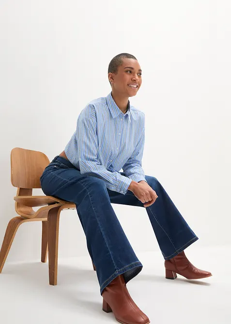 Wide-Leg-Jeans Mid Waist, Bequembund, bonprix