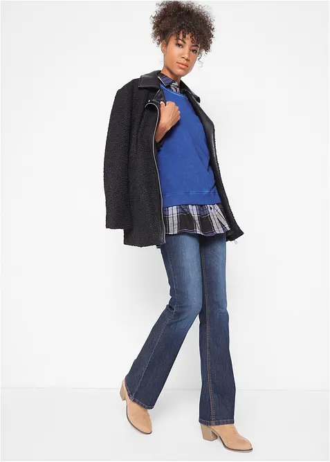 Jean bootcut taille mi-haute, extensible et confortable, bonprix