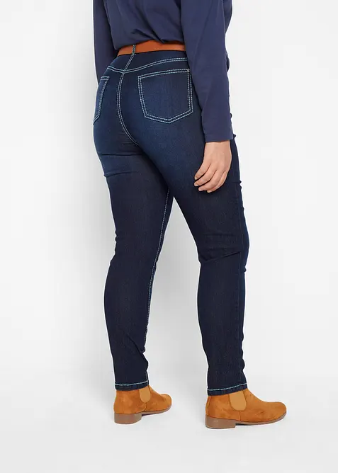 Skinny Jeans Mid Waist, Kontrastnähte, bonprix