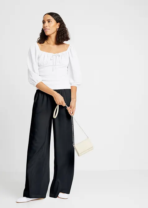 Marlenehose aus leicht glänzender Viskose, bonprix