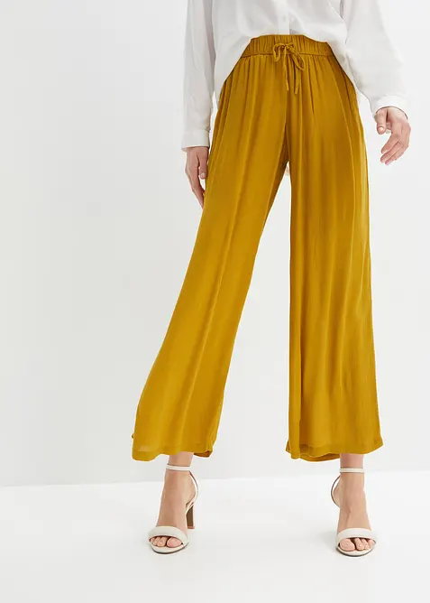 Pantalon en viscose, taille élastiquée, bonprix