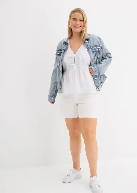 Bermuda en jean taille mi-haute, peu extensible, bonprix