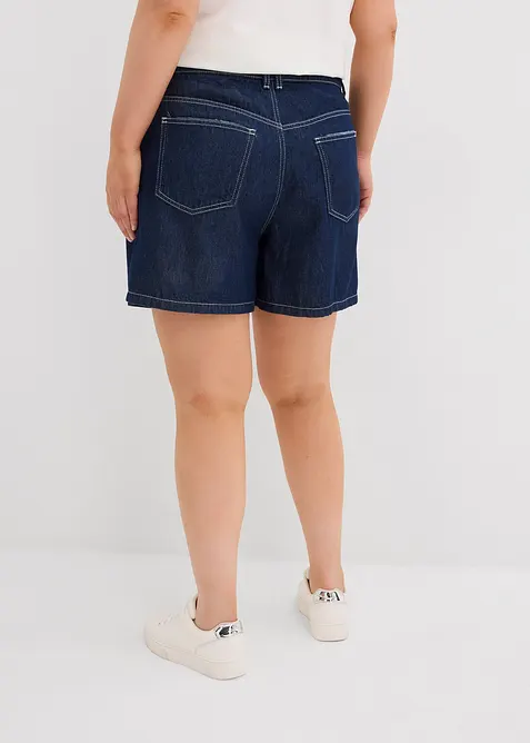 Short en jean taille haute, peu extensible, bonprix