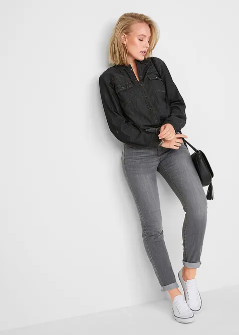 Jean slim taille haute, extensible et confortable, bonprix