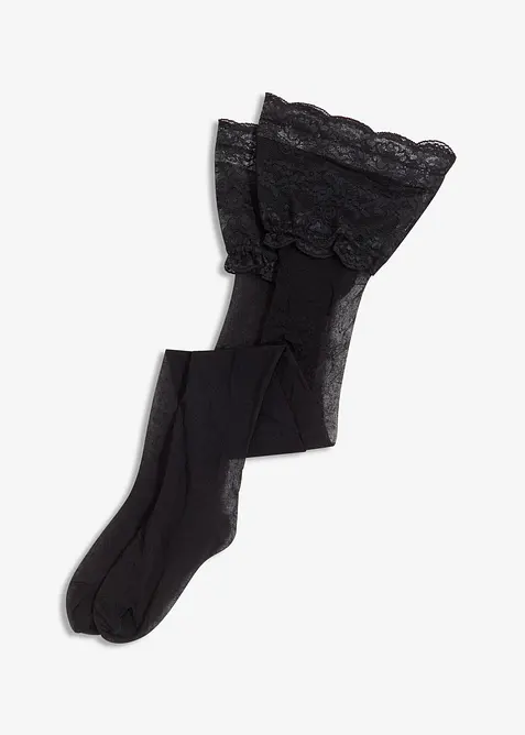 Bas auto-fixants 20den avec dentelle, bonprix