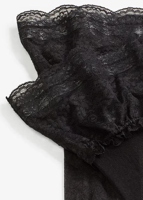 Bas auto-fixants 20den avec dentelle, bonprix