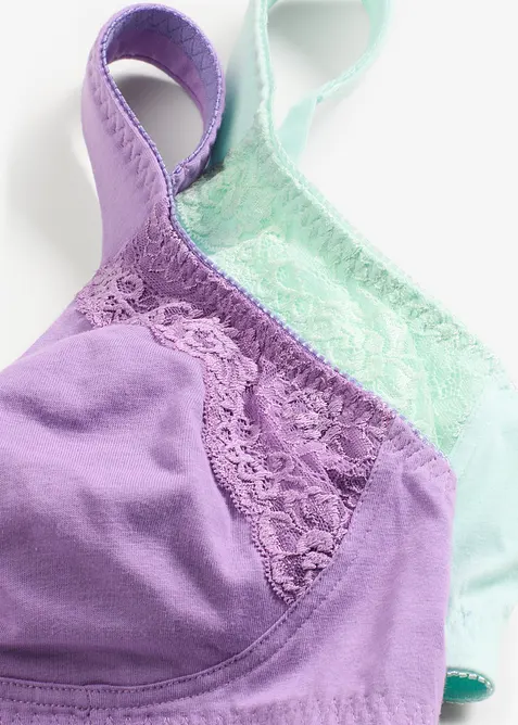 T-Shirt-BH ohne Bügel mit Baumwolle (2er Pack), bonprix