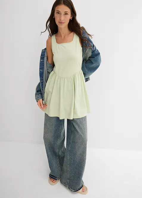 Top long en coton extensible, bonprix