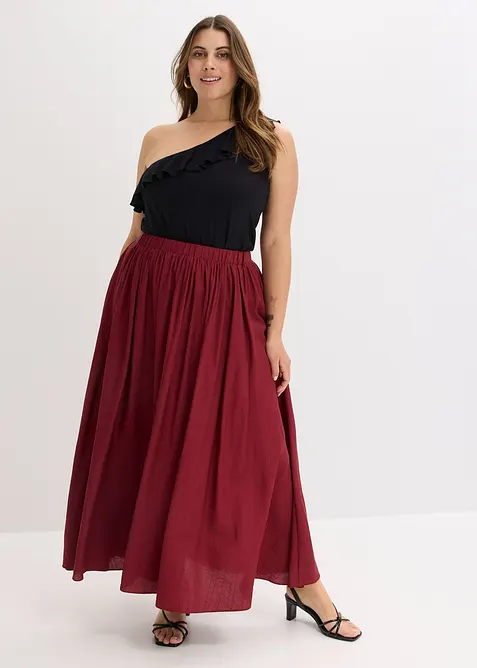 Jupe longue en matière froissée, bonprix